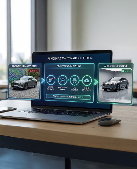 Automating continuous AI model training